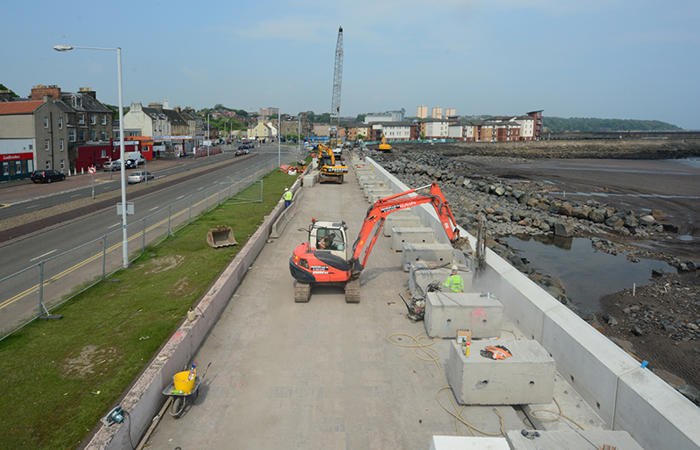 £9m Kirkcaldy Sea Wall improvement project.