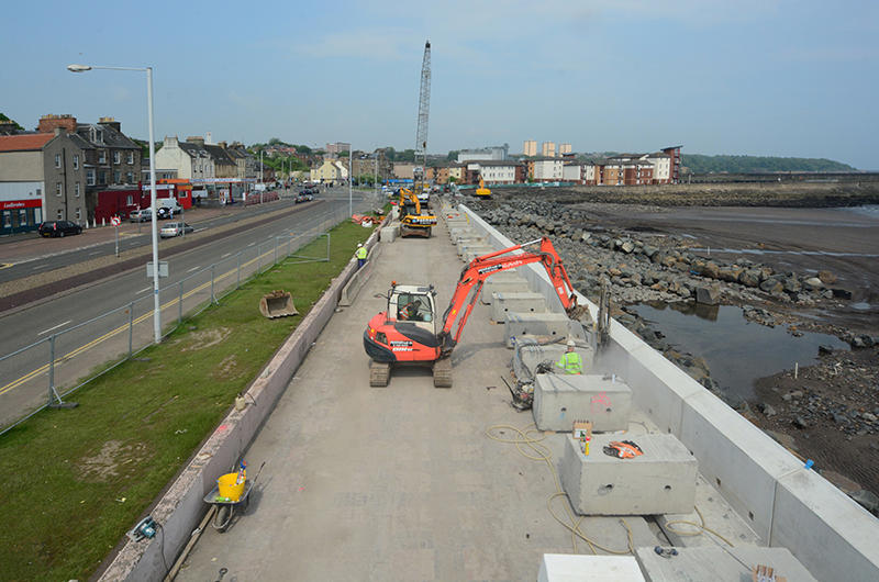 £9m Kirkcaldy Sea Wall improvement project.