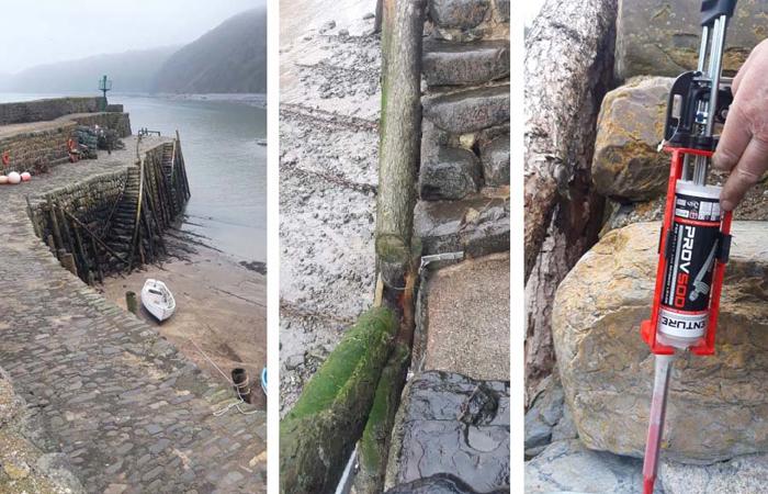 PRO V500 resin used at Clovelly harbour